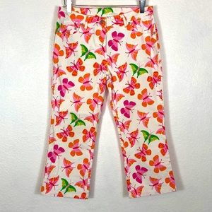 Vintage Lilly Pulitzer butterfly cropped jeans 6